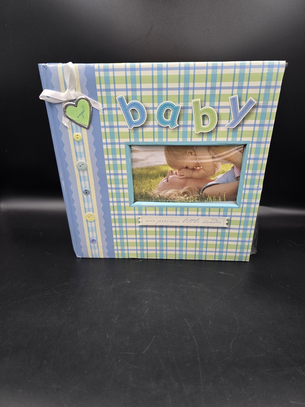 Baby Plaid Photo Album - Blue & Green
